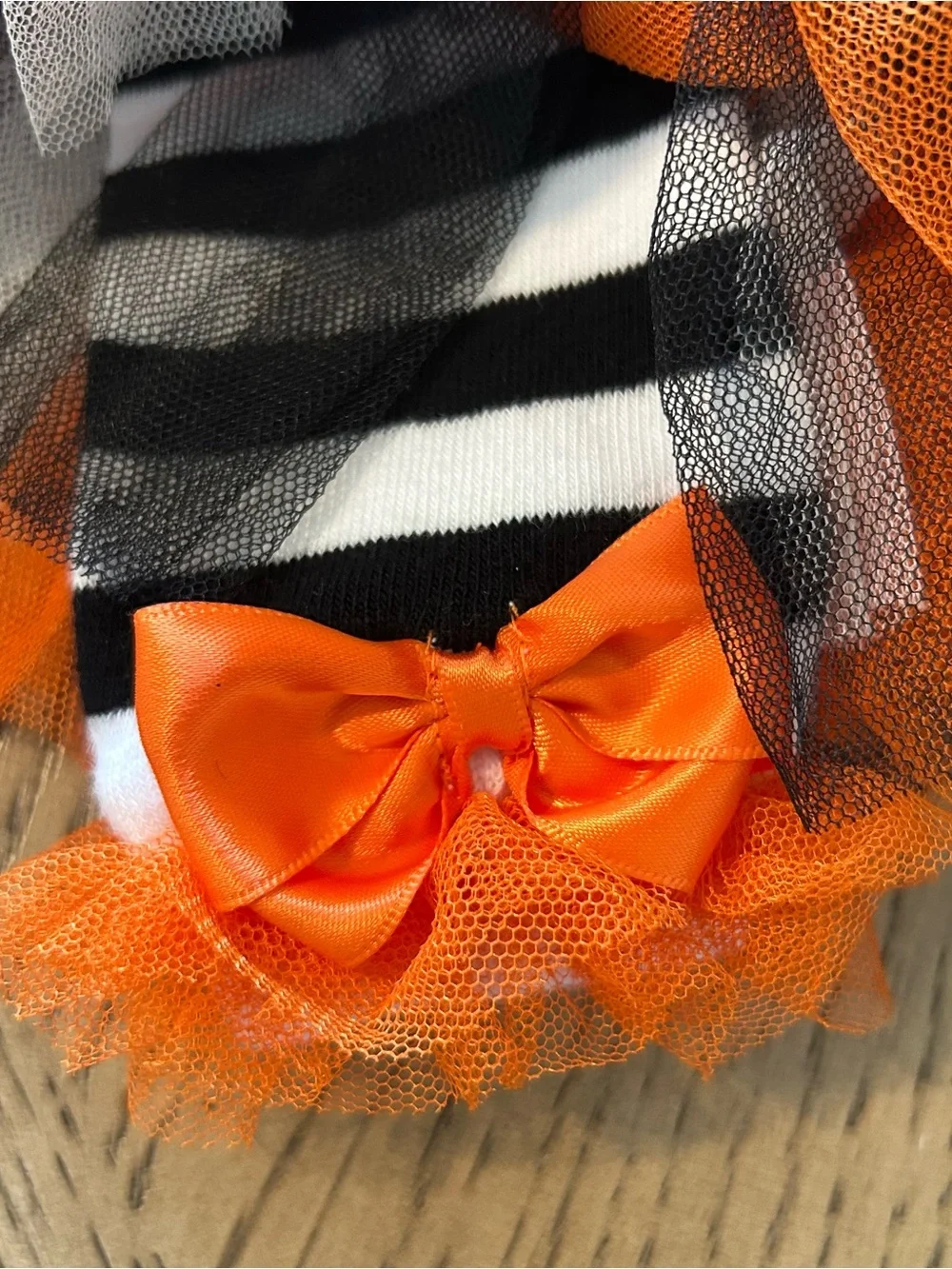 Orange Pumpkin Face Baby Girls Halloween Costume Bodysuit Set